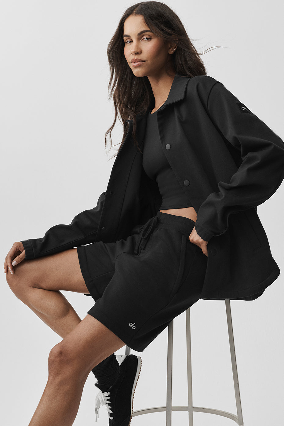 Latitude Light Weight 1/2 Zip Pullover Jacket - Black | ALO