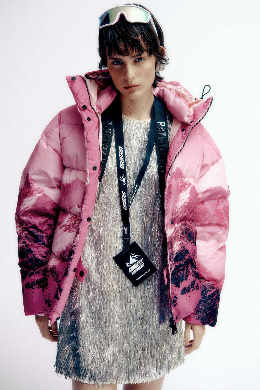 Chimeric Mountains oversized down jacket | Pink | Patrizia Pepe