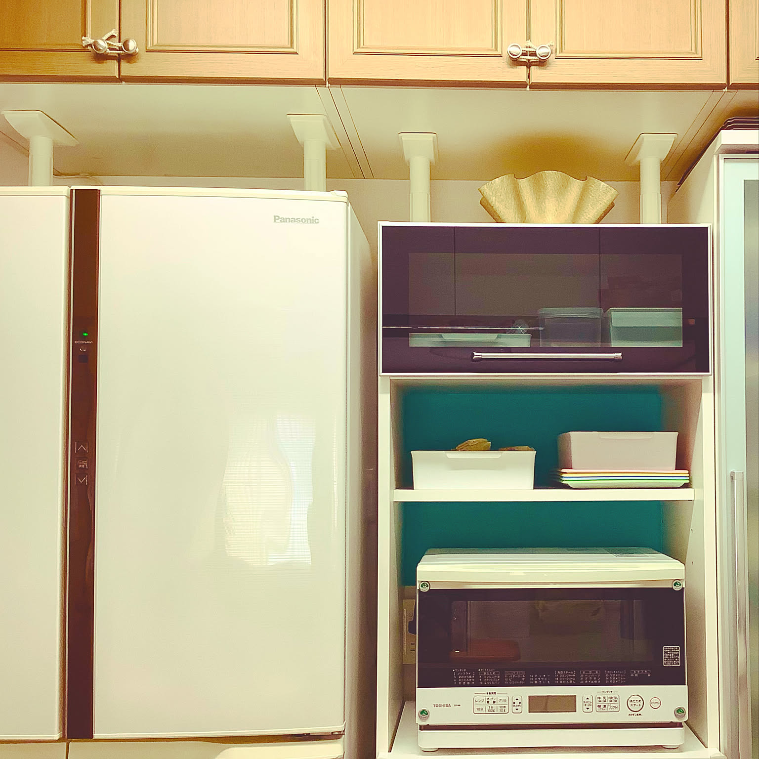 耐震設計！突っ張り式キッチンラックCentral☆アイアンラック