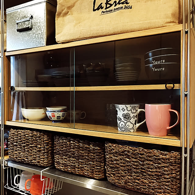 無印良品 スチールユニットシェルフ用・ボックス・ガラス引き戸