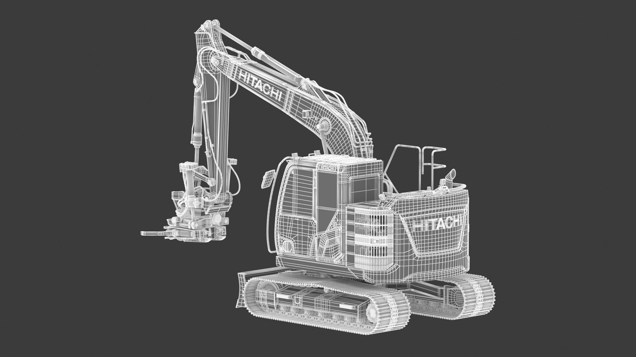 Hitachi ZX135-7 With Custom Arm 3D Model by frezzy