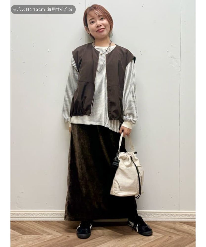 ボーダーロングスリーブTシャツ(S オフホワイト＊ブラック): トップス