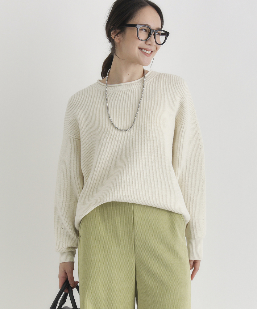 畦編みクルーネックセーター(S キナリ): トップス｜Right-on公式