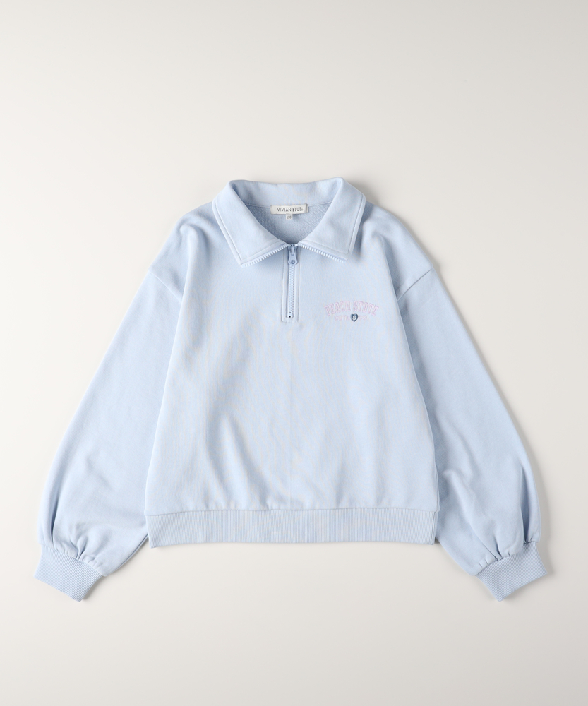 ハーフジップスウェットプルオーバー(110 サックス): トップス｜Right