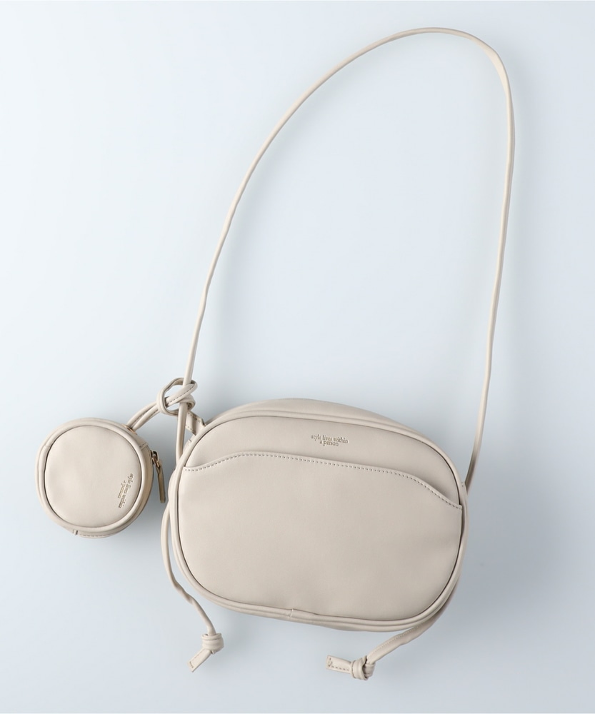 サークルポーチ付きショルダーバッグ(ONE SIZE ブラック