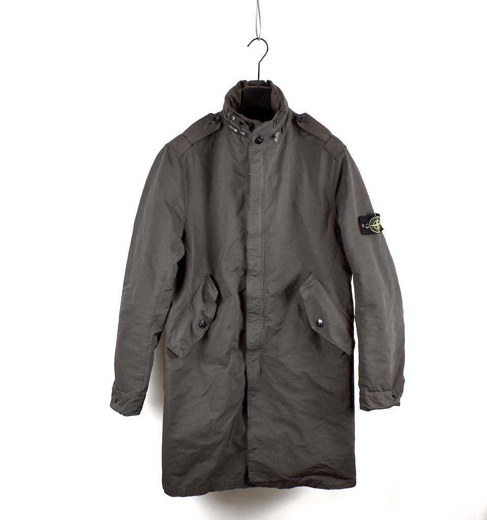 Stone Island brown david microfiber trench coat L - Archivio85