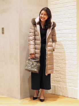 ビーミング by ビームス / 河田フェザー ファー付き ロングダウン