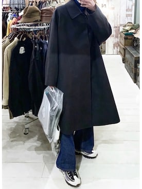 LAD MUSICIANのステンカラーコートを使った人気ファッション