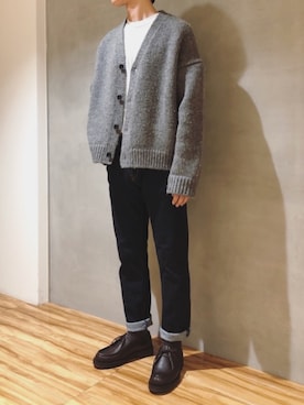 AURALEE(オーラリー)】SUPER MILLED KNIT BIG CARDIGAN / MENを使った