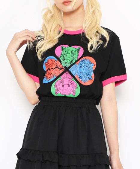 恋愛しようぜ若者ピチリンガーTシャツ[商品：PN24SS-105] - PUNYUS