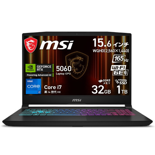 MSI エムエスアイ ゲーミングノート Katana-15-HX-B14WFK-3259JP [15.6