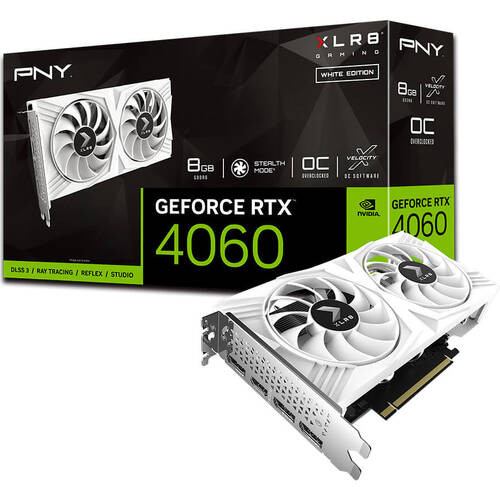 PNY PNY GeFORCE RTX 4060 8GB XLR8 Gaming OC DUAL FAN WHITE EDITION