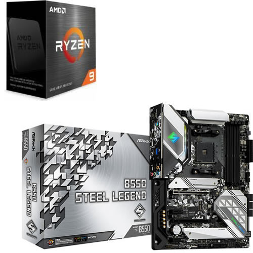 セット商品（AMD + ASRock） ☆Ryzen 9 5900X + ASRock B550 Steel
