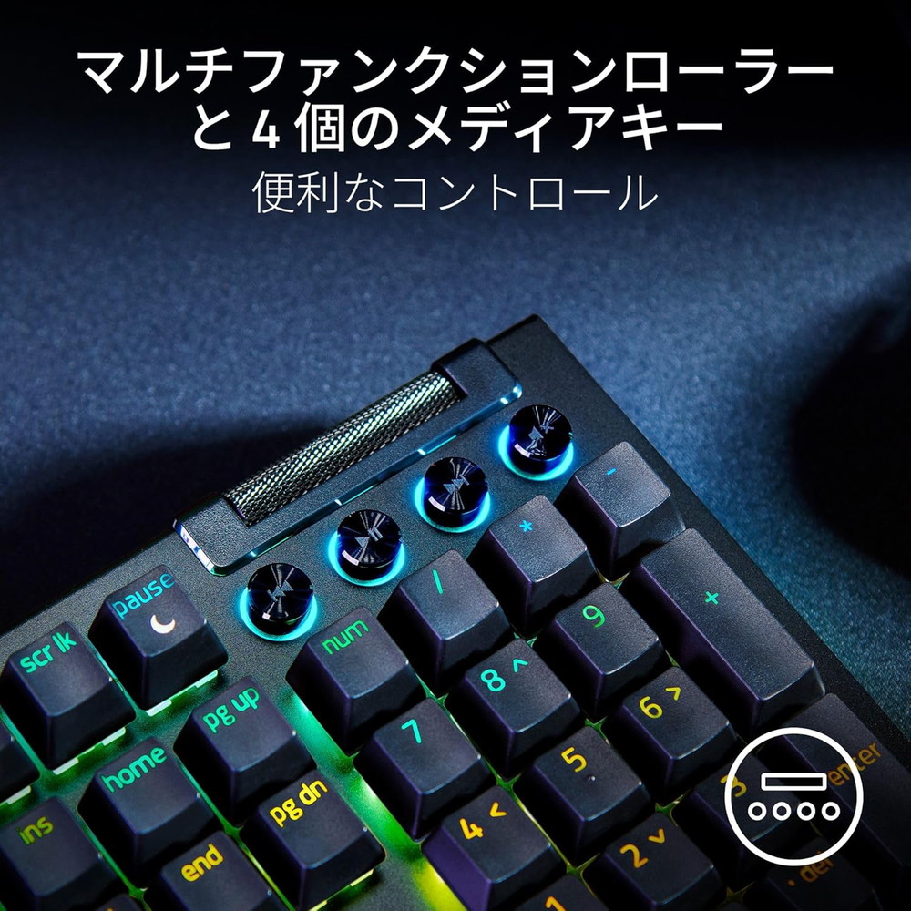 Razer レイザー BlackWidow V4 JP Green Switch 有線 日本語配列