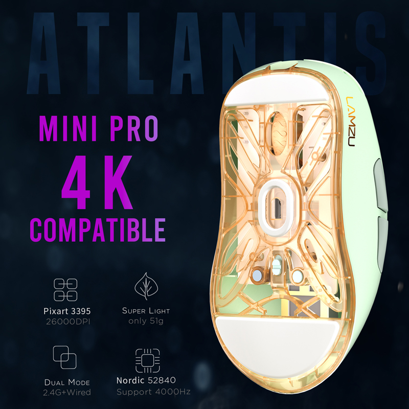 LAMZU Atlantis Mini Pro (4K Compatible) Matcha Green ワイヤレス