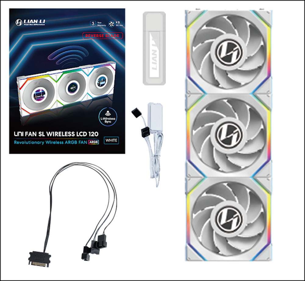 Lian Li リアンリー UNI FAN SL Wireless WT UF-RS-SL120-LCD-WLS-3W