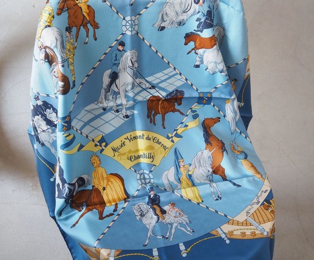 HERMES スカーフ カレ 90 MUSEE VIVANT DU CHEVAL CHANTILLY スカーフ