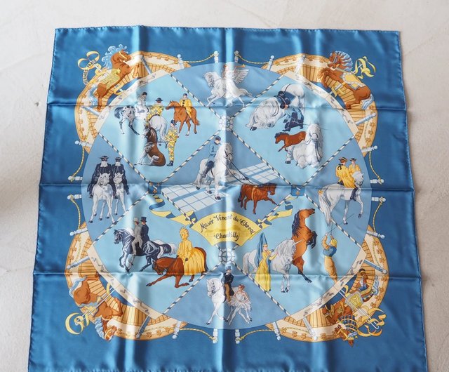 HERMES スカーフ カレ 90 MUSEE VIVANT DU CHEVAL CHANTILLY スカーフ