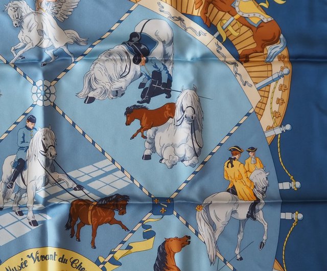 HERMES スカーフ カレ 90 MUSEE VIVANT DU CHEVAL CHANTILLY スカーフ