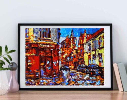 ロシア 街並み絵画オリジナルアートヨーロッパの街並み油絵