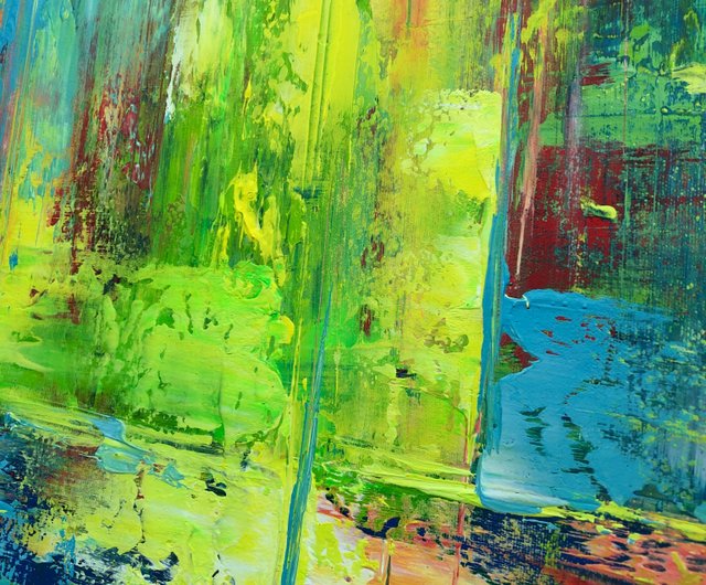 送料無料】スペイン 大きなカラフルな抽象キャンバスマルチカラー