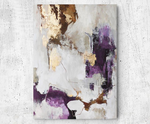 送料無料 30%OFF】ウクライナ 抽象的な紫の金の絵画 | 紫の絵画 | 紫の
