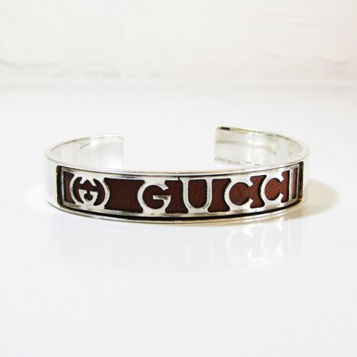 OLD GUCCI オールドグッチ ヴィンテージ シルバー925 ブラウンレザー