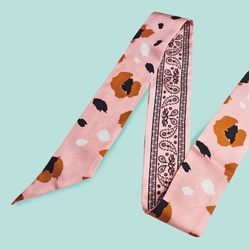 シルク100% ナロースカーフ / スカーフ / リボン / バッグハンドルタイ