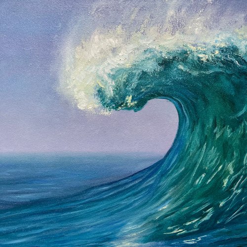 ロシア 波油絵オリジナル、キャンバス上の絵画、海景の壁の装飾