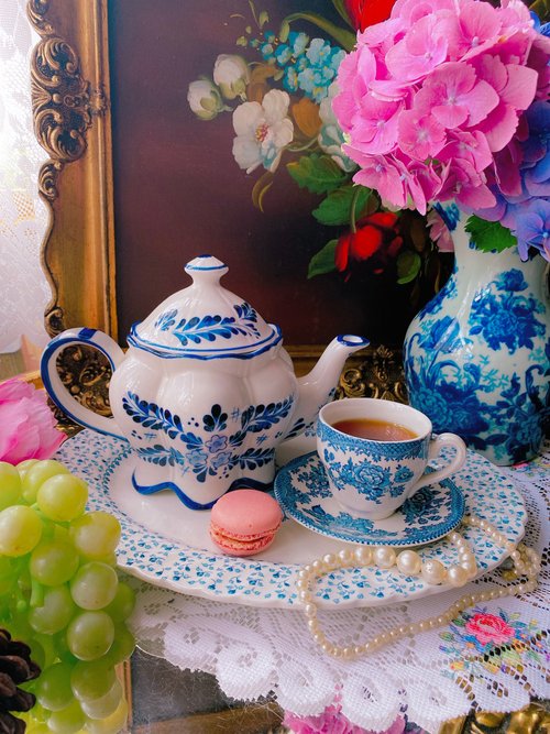 台湾 オランダ製ロイヤルデルフト手描き手作りコバルトブルー