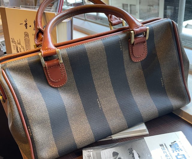 香港 フェンディ ヴィンテージ ストライプ ボストンバッグ retrochichk