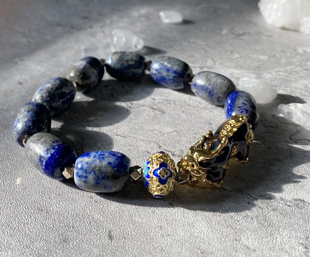 送料無料】台湾 【貔貅玲龍ビーズ。ラピスブレスレット】温度感応変色