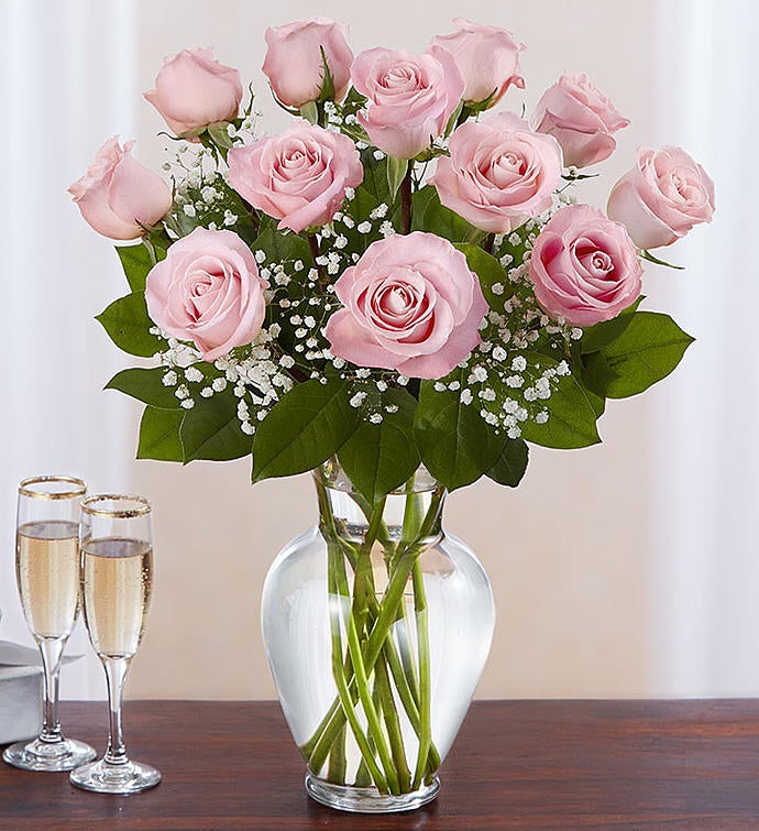 Rose Elegance™ Premium Long Stem Pink Roses | 1800Flowers.com