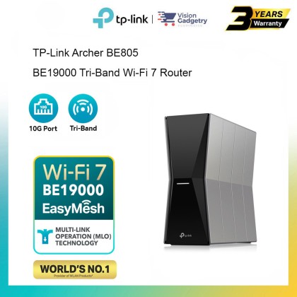 TP-Link Archer BE805 BE19000 Tri-Band Wi-Fi 7 Router | VGDC SDN BHD