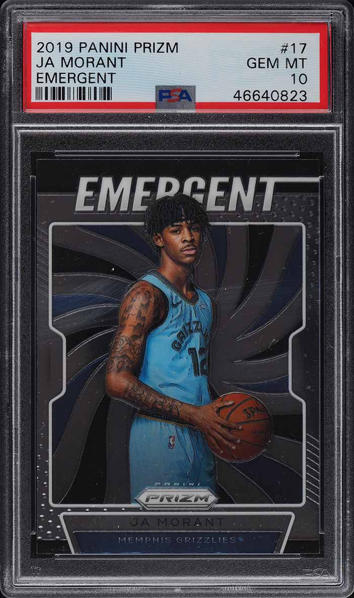 2019 PANINI PRIZM EMERGENT JA MORANT ROOKIE RC #17 PSA 10 GEM MINT