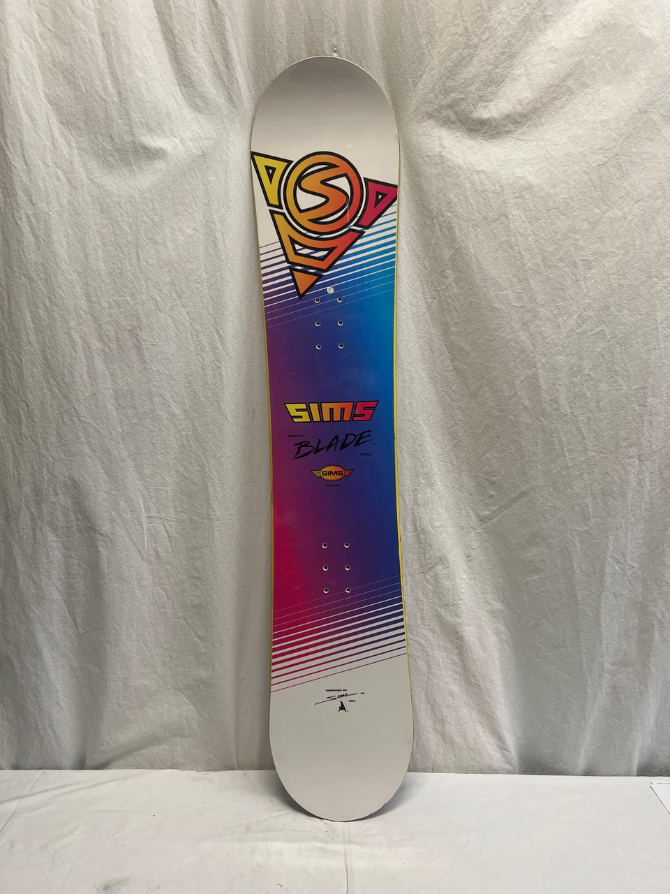Used Sims SWITCH BLADE MINI Boys Snowboard Only White 130 cm