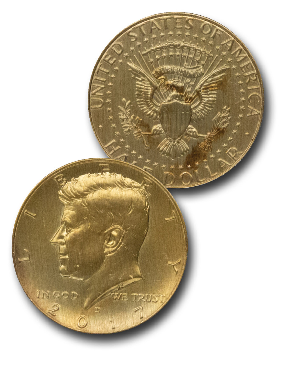 MCN058 - JFK 50c Gold Plated Coin with Imperfections - Mystic