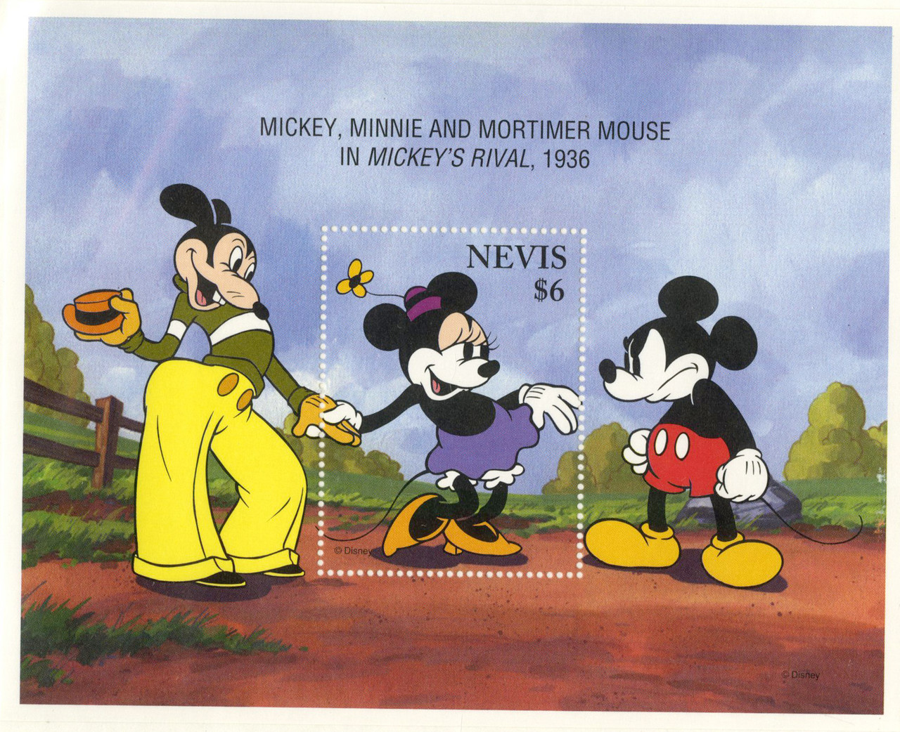 MDS402B - Nevis 1995 Minnie Mouse, Mint S/S - Mystic Stamp Company