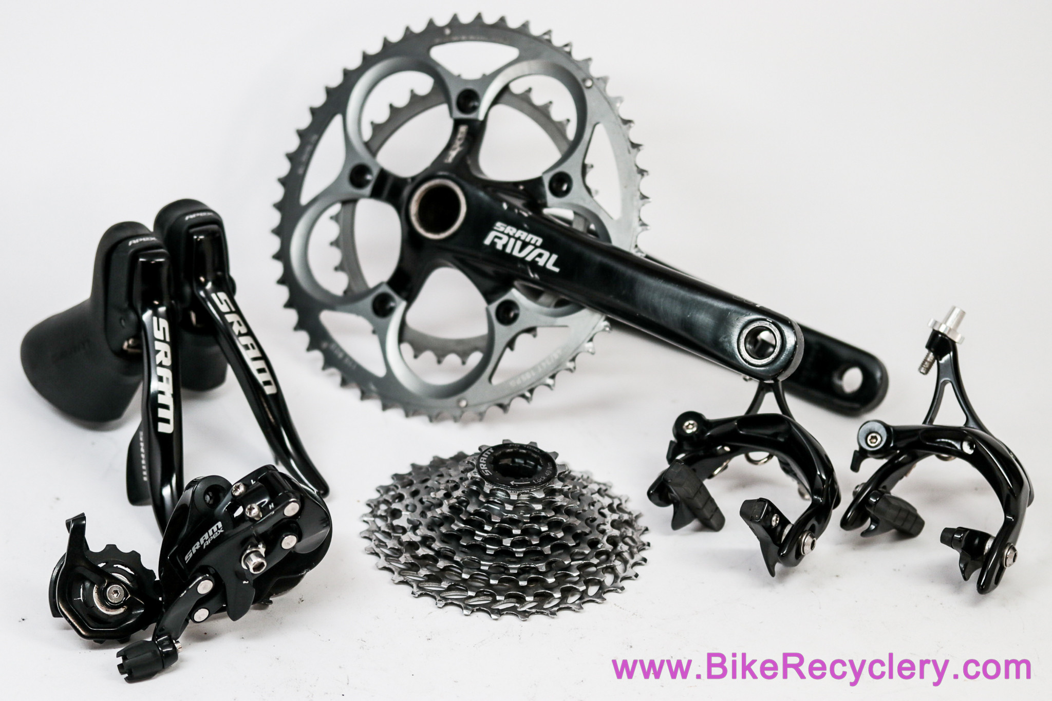 SRAM Rival / Apex 10 Speed Groupset: RD/FD/CS/ST/FC/BR - Black