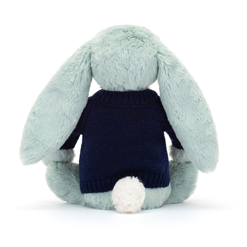 Blossom Sage Bunny with Personalized Navy Jumper - Official Jellycat