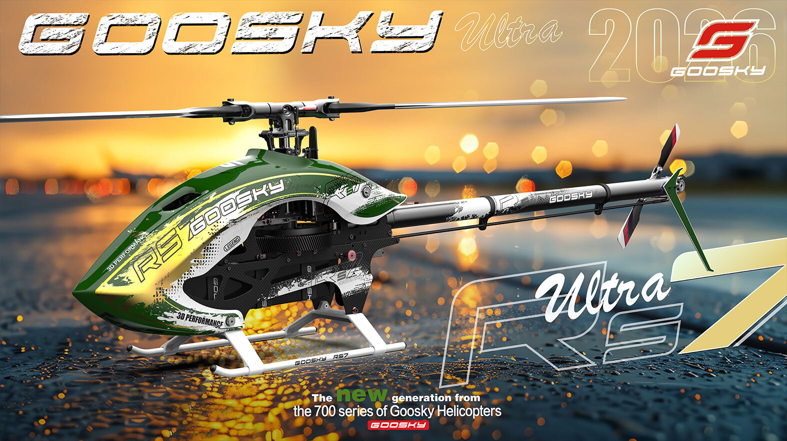 Goosky RS7 Ultra Kit Green version W & W/O Main Blade & Tail Blade
