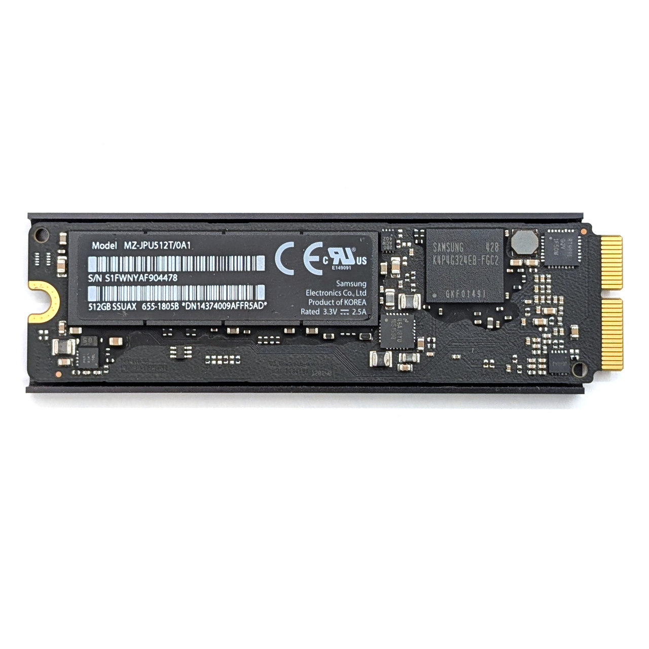 Apple Samsung 512GB PCIe 2.0 SSUAX 12+16 Pin SSD w/ Heatshield