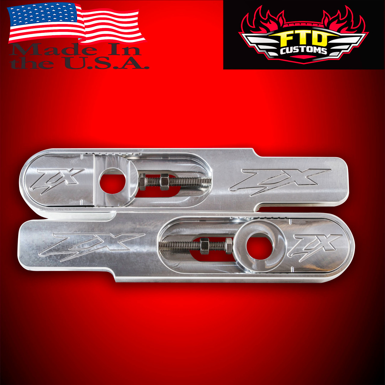 Kawasaki ZX-9R Swingarm Extensions - Raw Finish - Engraved