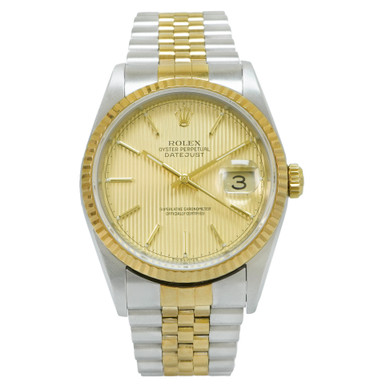 Rolex Datejust 36 Champagne Tapestry Dial 16233 *2004* - Inventory