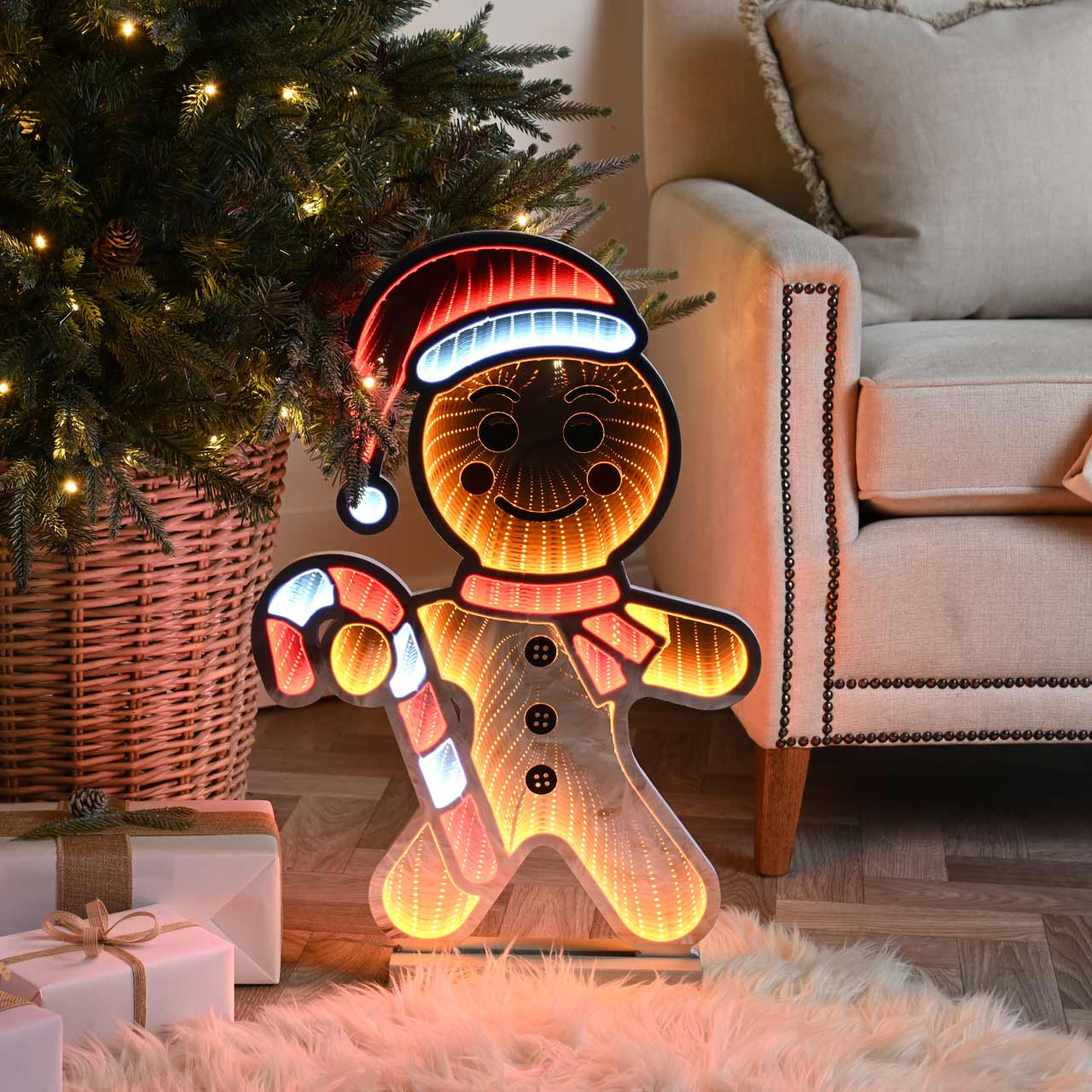 Festive 60cm Gingerbread Man Infinity Light | SimplyLED