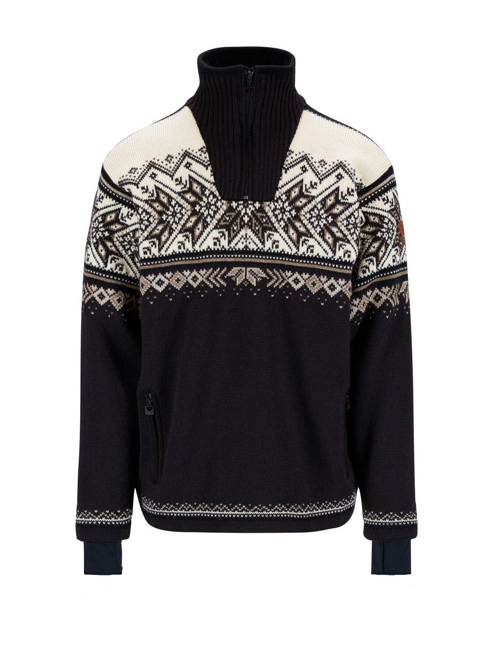 Dale of Norway - Vail Men's Windstopper Sweater: Coffee/Off White
