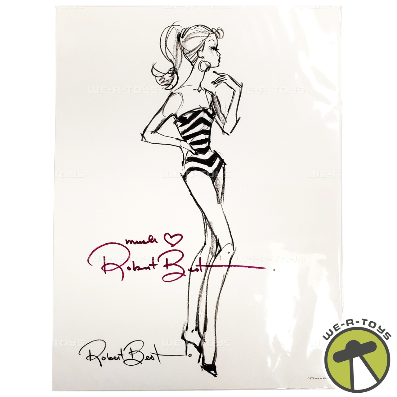Barbie 50th Anniversary 1959 Sketch PRINT Signed Robert Best