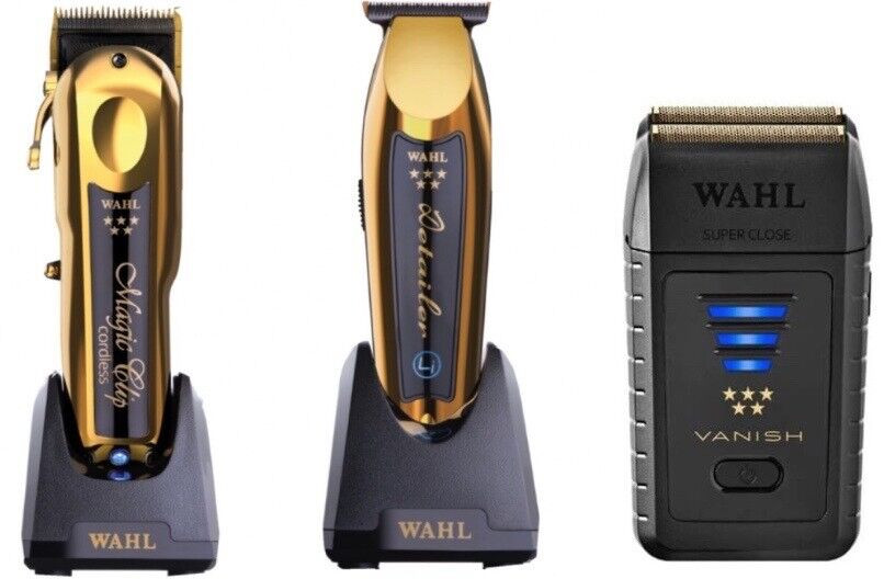 Wahl Cordless Gold Magic Clip, Gold Detailer Li Trimmer, & Vanish