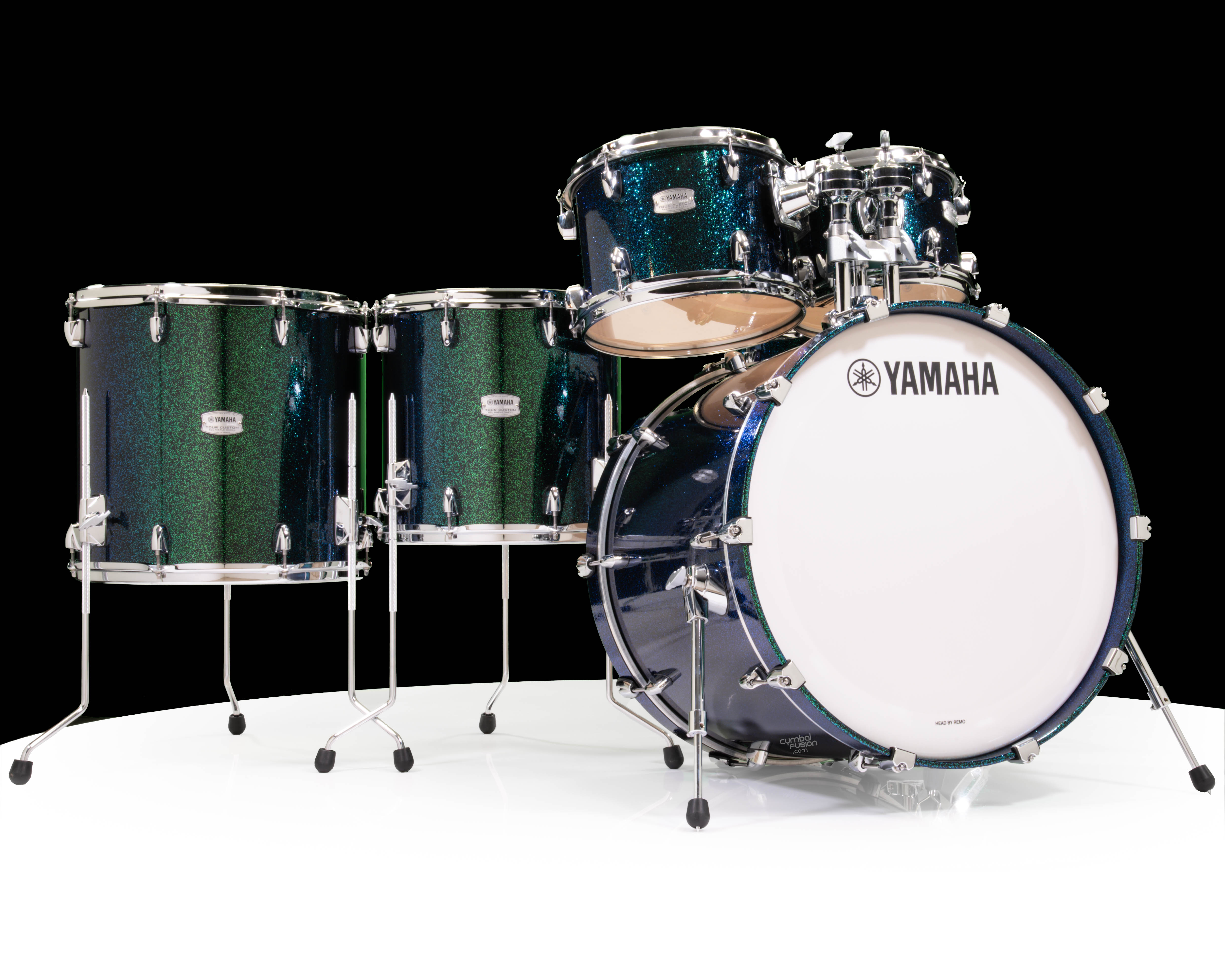 Yamaha Tour Custom 6pc Kit - Mean Green Sparkle - Custom Lacquer