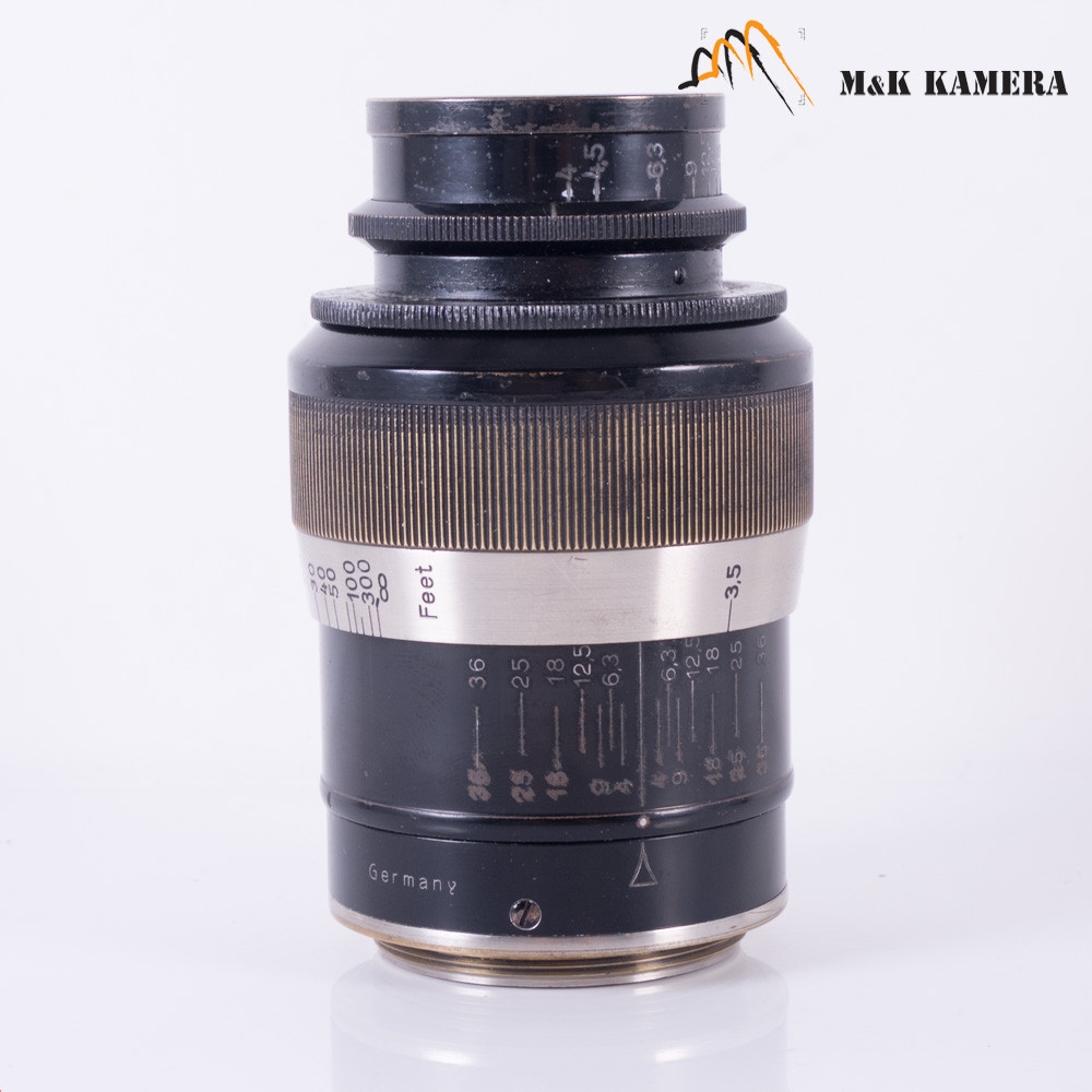LEITZ Leica Elmar L39 90mm F/4.0 Fat/ Rare Black Paint Lens LTM